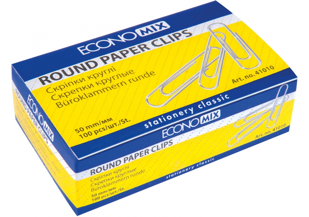 Скріпки ECONOMIX круглі 50 мм 100 шт (E41010)